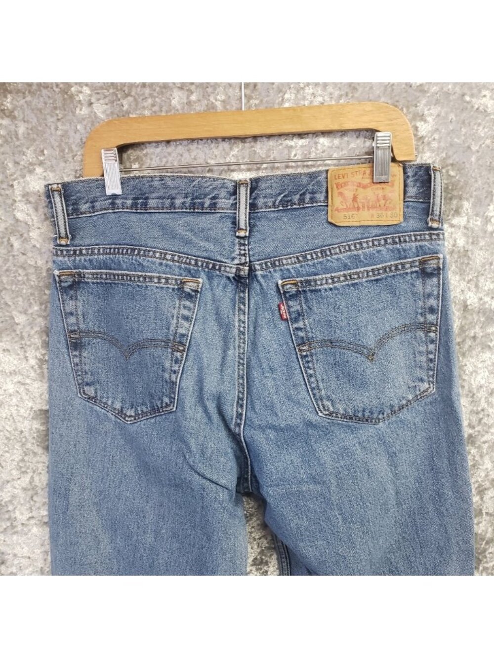Levis 516 Straight Jeans Light Wash Cotton 36x30 Casual Western - Picture 6 of 9